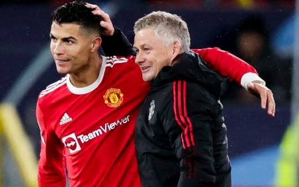 Ole Gunnar Solskjaer and Ronaldo.