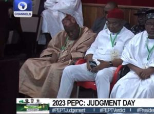 Photos: Ganduje, Other Top APC Chieftains Sleeping At Presidential Tribunal Judgement
