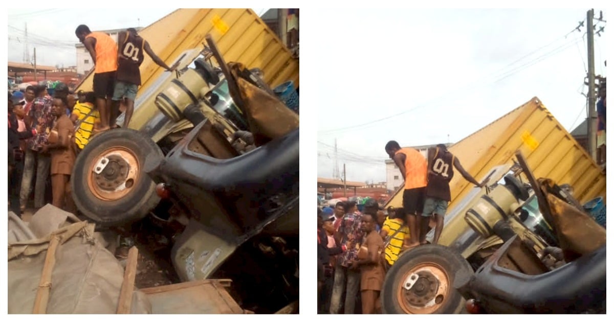 Container Fell-Off Trailer, Crushes Woman To Death In Anambra