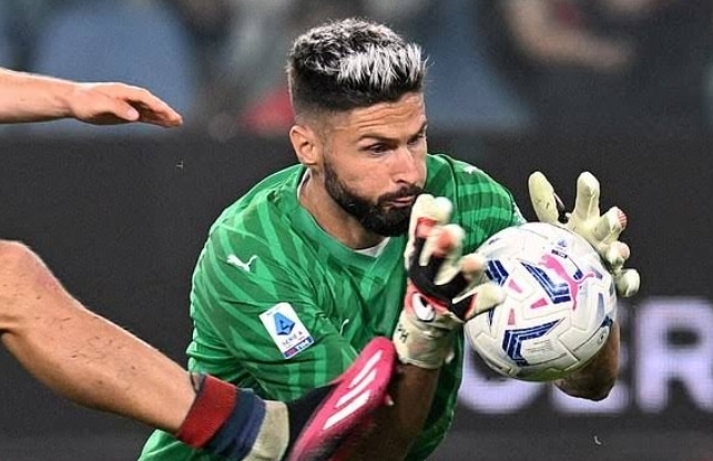 Italian Serie A club, AC Milan, have enlisted French legendary striker, Olivier Giroud as one of the club's goalkeepers after his brilliant save against Genoa.