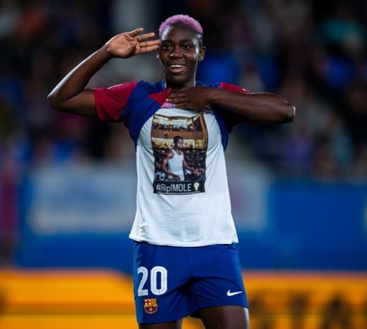 Super Falcons of Nigeria forward, Asisat Oshoala paid tribute to Nigerian music sensation, Mohbad, who died in mysterious circumstances in September 2023.