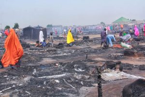 Two Die As Fire Razes Over 1,000 Houses At Borno IDP Camp - [Photos