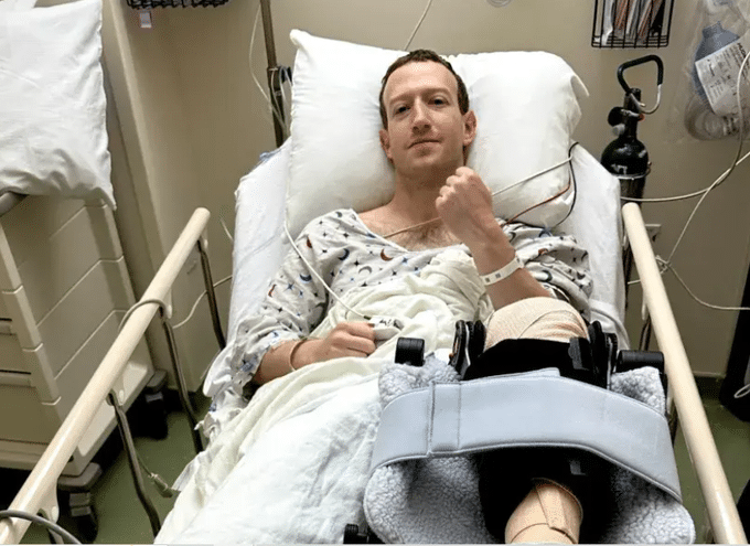 Mark Zuckerberg Undergoes Knee Surgery (Photos)