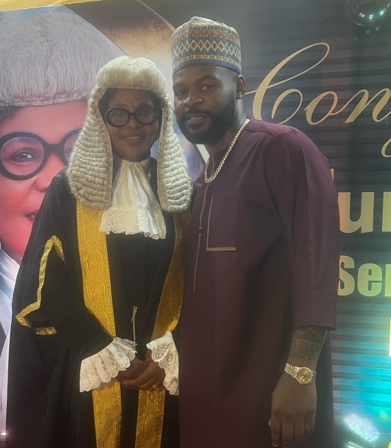 Nigerian musician, Falz, took to his Instagram page to share pictures showing when his mother, Funmi Falana, was celebrating the feat of being named a Senior Advocate of Nigeria.