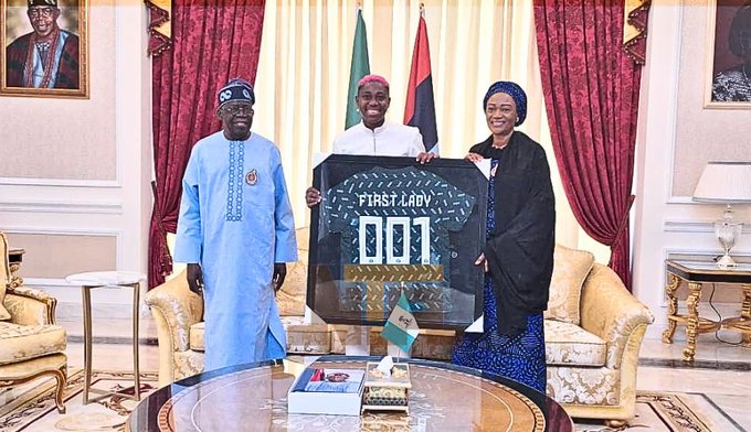 Barcelona Star, Oshoala Meets President Tinubu, First Lady In Lagos - [Photos]