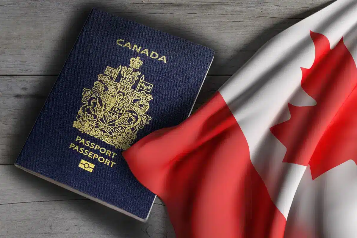 Canada Flag and Passport