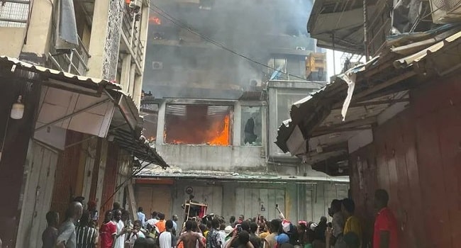 Fire Devours 10-Storey Mandilas Building On Lagos Island