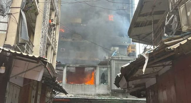 Fire Devours 10-Storey Mandilas Building On Lagos Island