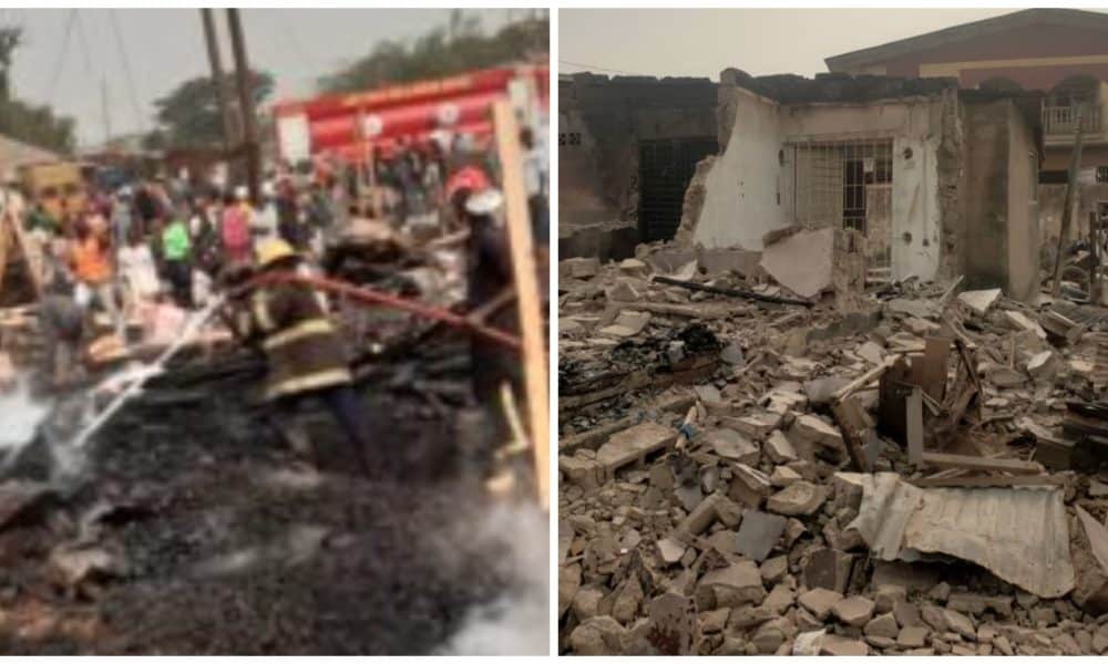 4-Year-Old Girl, Grandparents In Critical Condition As Explosion Razes 3-Storey Building In Lagos