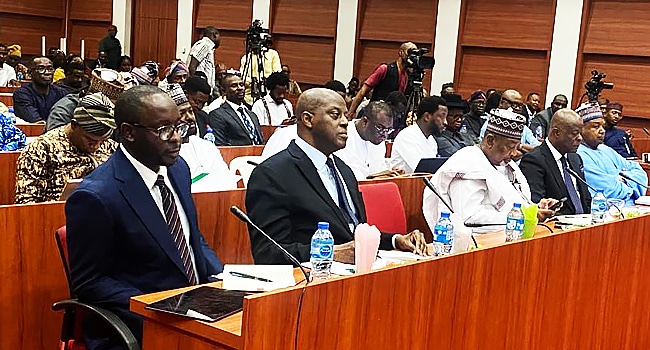 CBN Governor Yemi Cardoso appearing before the Joint Senate Committee on Finance, Banking, Insurance and Financial Institutions on Friday.