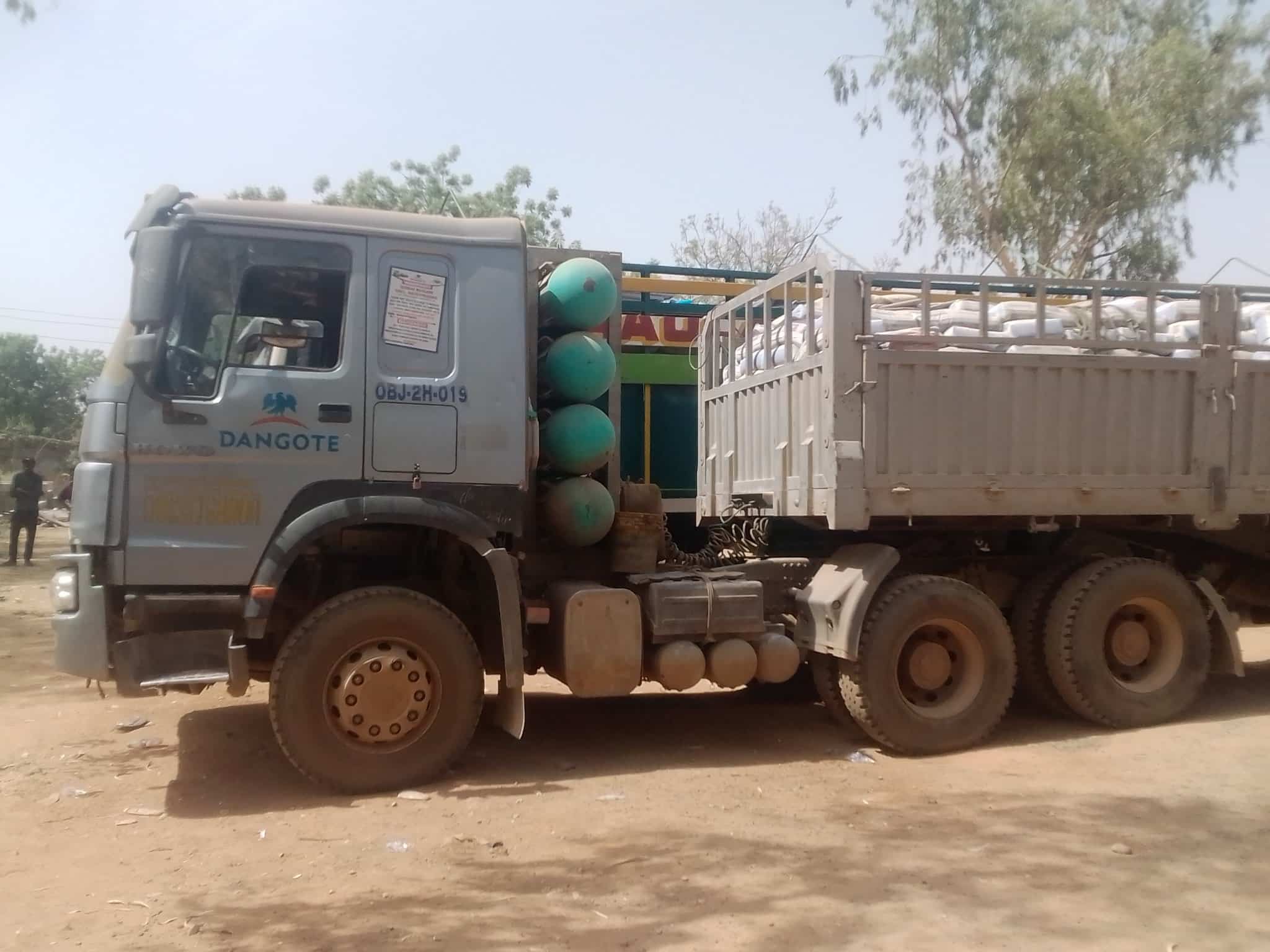 BREAKING: Army Intercepts Dangote Trucks Allegedly Transporting 'Prohibited Goods' To Cameroon