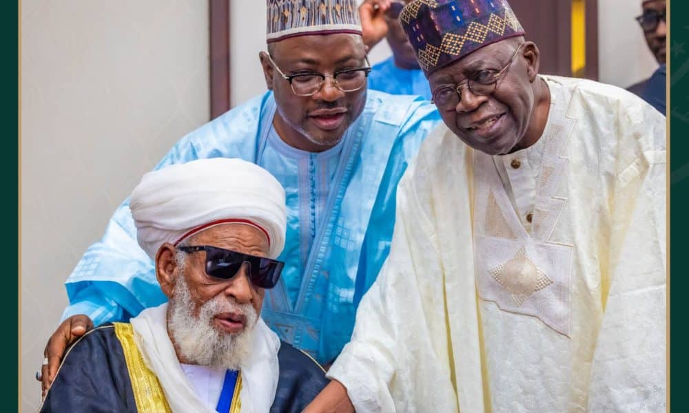 Tinubu Meets Tijaniyya Leader, Khalifa Muhammad Mahe Niass In Aso Rock (Photos)