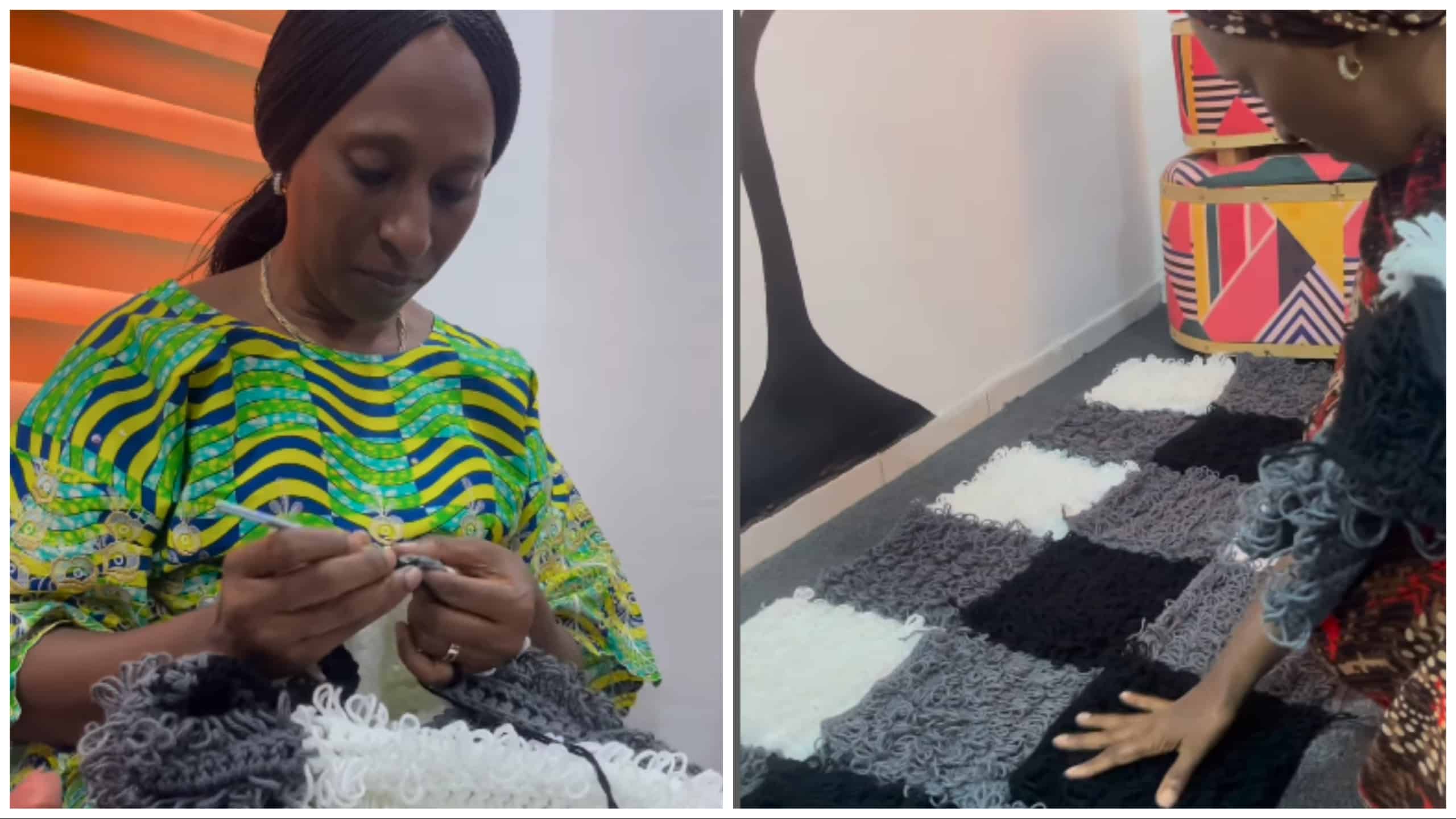 Video Nigerians React As Osinbajo's Wife Handmakes Crochet Rug