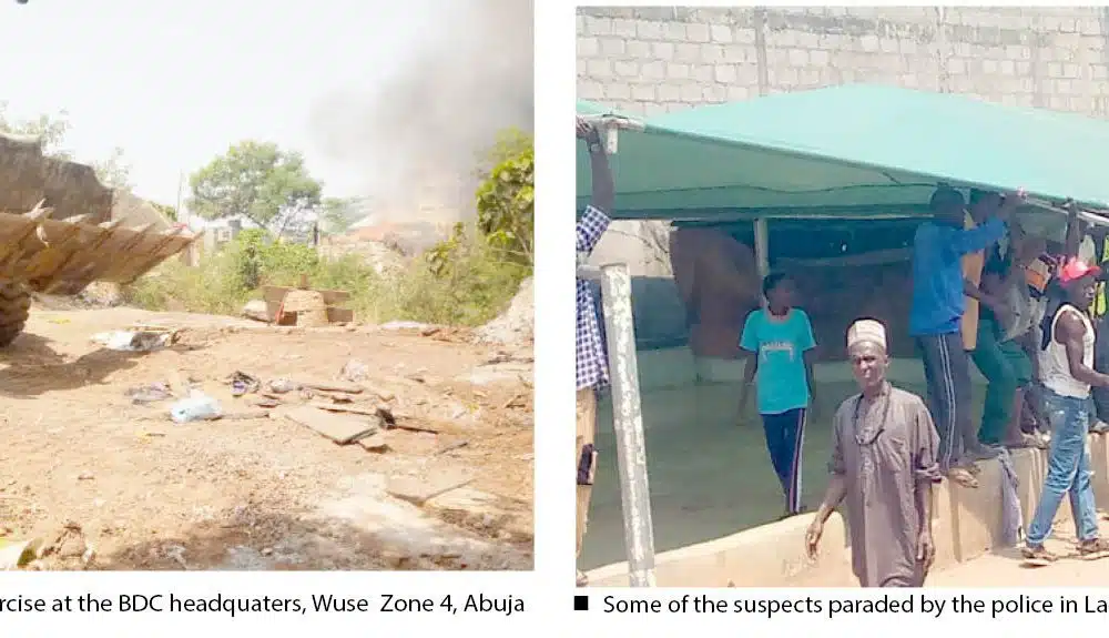 FCTA Officials Demolish Shanties In Abuja BDC Headquarters