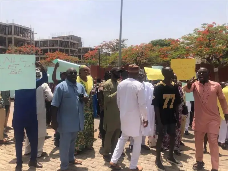 Abure Supporters Stage Protest In Abuja Amid LP Crisis