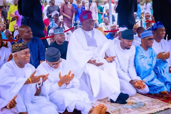 President Tinubu Joins Muslim Faithful For Eid Prayers (Video)