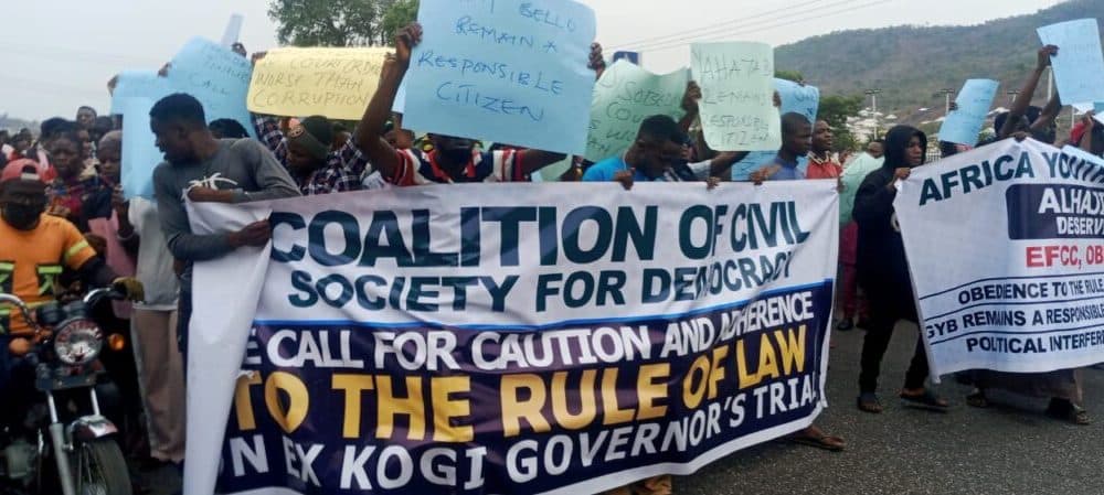Youths Protest Over Planned Arrest Of Yahaya Bello By EFCC