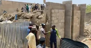 BREAKING: Scores Trapped Under Rubble As Building Collapses In Kano