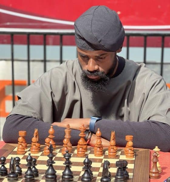 Tunde Onakoya live at the 58-hour chess marathon in Times Square, New York