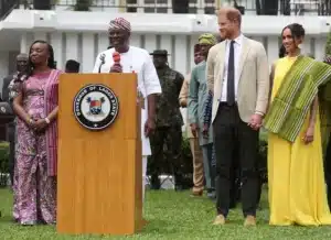 Sanwo-Olu Acknowledge Prince Harry, Meghan As Royal Couple Wrap Up Nigeria Trip With Lagos Visit (Photos)