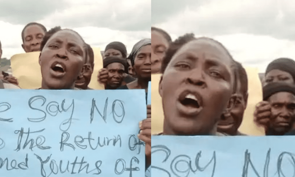 JUST IN: Women Protest In Okuama Over Alleged Return Of Armed Men In The Community