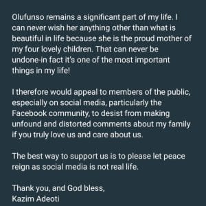 Why I Decided Not To Attend My First Wife’s Birthday Party – Mercy Aigbe’s Husband Discloses