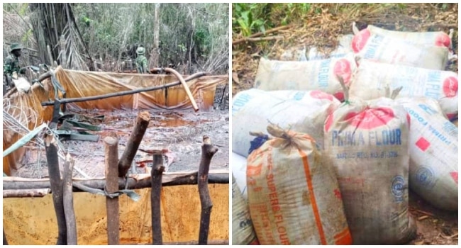 Troops Dismantle 18 Illegal Refineries, Seize 60,000 Litres Of Stolen Crude, Arrest 39 Suspects In Niger Delta Crackdown