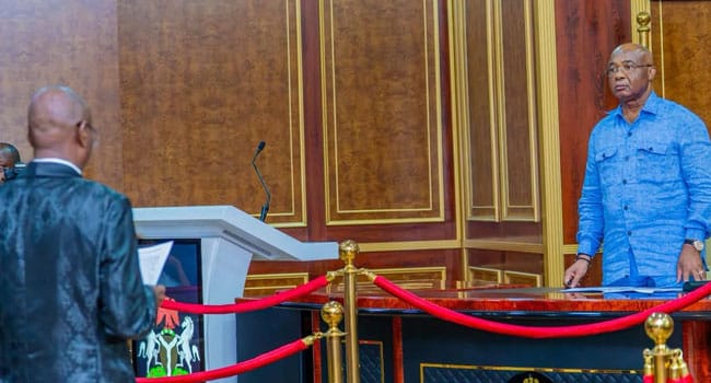 Gov Uzodimma Swears In Acting Chief Judge, Tasks Judiciary on Integrity