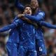 Chelsea celebrate Premier League win.
