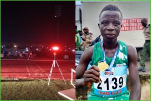 Francis James Reacts After Winning Gold In Abeokuta Under Darkness