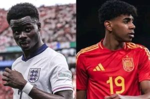 Arsenal’s winger, Bukayo Saka, has heaped praise on Barcelona’s youngster, Lamine Yamal, describing him as “not normal” given the remarkable feats he has accomplished at just 17 years of age.