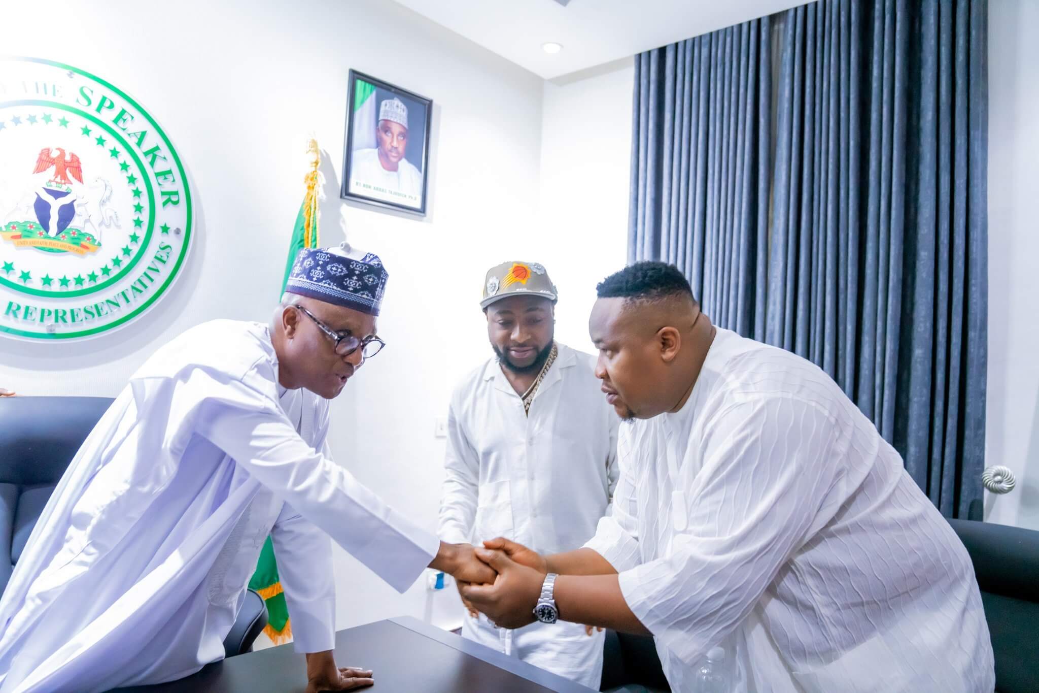 Chief Priest, Davido Visit Speaker Abbas