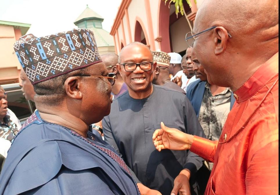 Peter Obi Joins Gov. Oborevwori, Ifeanyi Okowa, James Ibori, Other Top Politicians For Nwaoboshi’s Burial