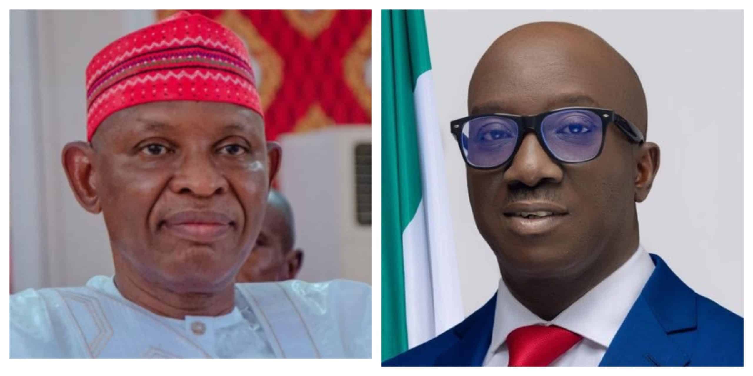 L -R Kano State Governor, Abba Yusuf, Edo State Governor, Monday Okpehbolo