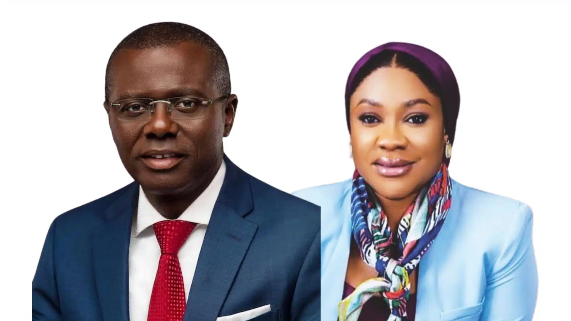 L-R: Lagos State Govenor, Babajide Sanwo-Olu and socialite and businesswoman, Aisha Achimugu