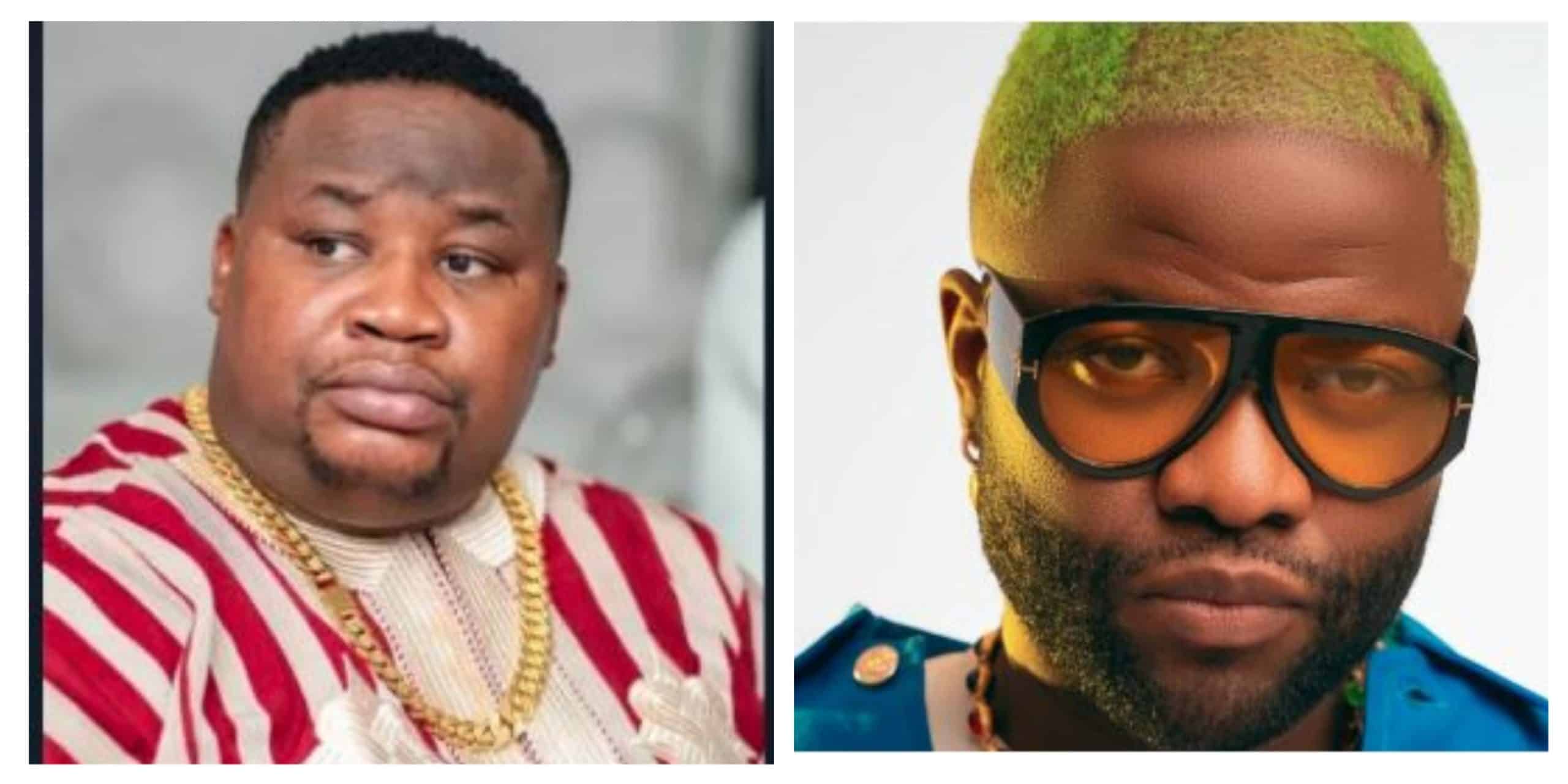L-R Nigerian Socialite, Chiefpriest and Singer Skales