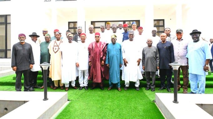 Group photograph of President Bola Tinubu, Vice President Kashim Shettima and State Governors