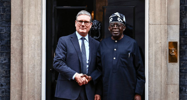 Britain’s Prime Minister Keir Starmer and Nigeria's President Bola Tinubu