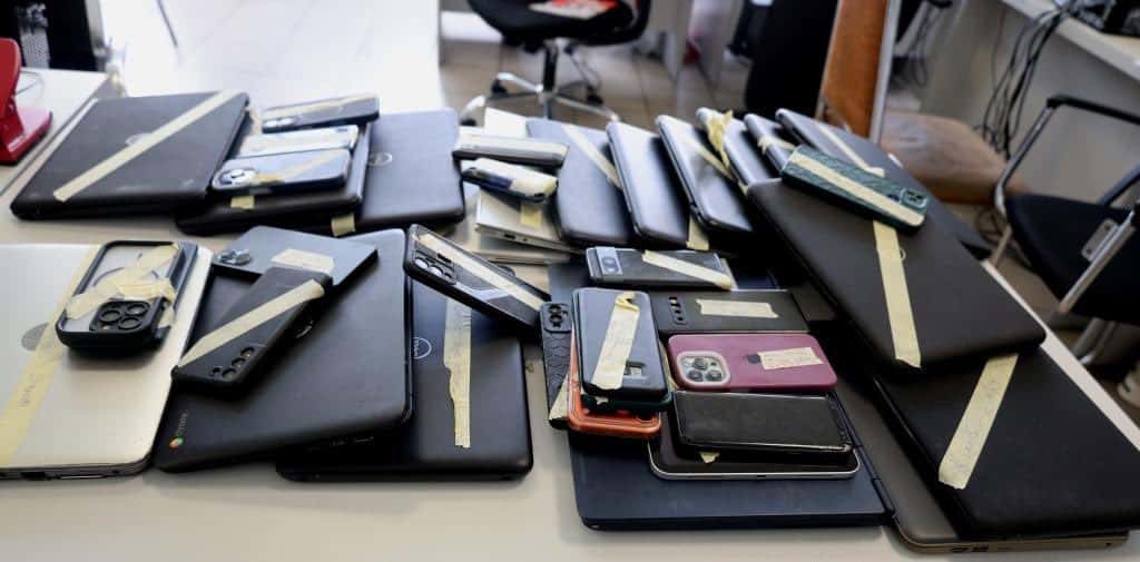 Phones, laptops seized by the EFCC