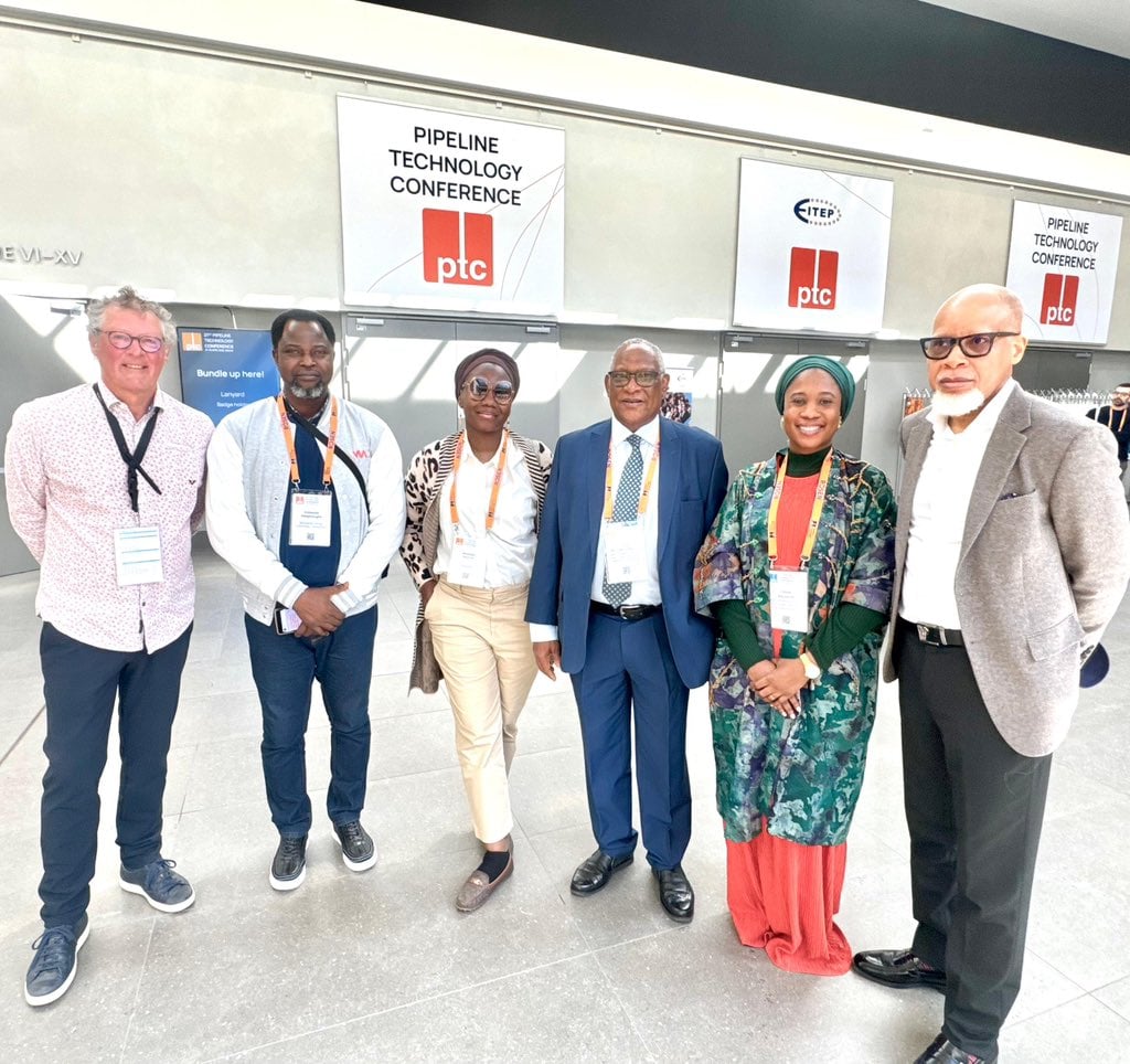 Saidu Mohammed (in blue suit) at the Pipeline Technology Conference (PTC) currently holding in Berlin, Germany