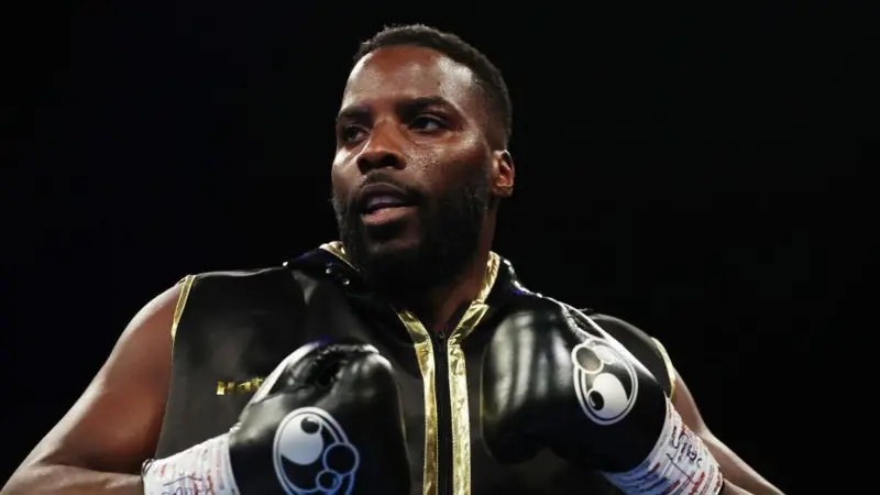 File photo of British heavyweight boxer, Lawrence Okolie