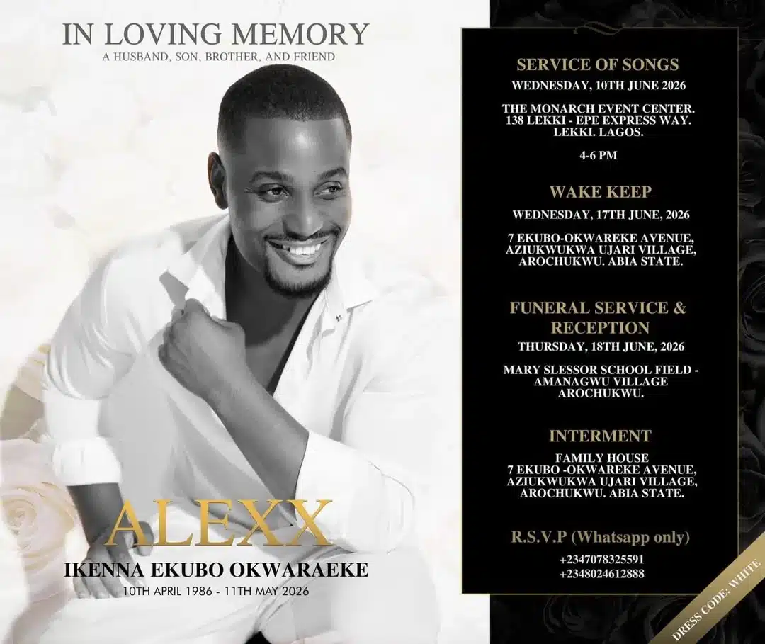 Alexx Ekubo's burial plan