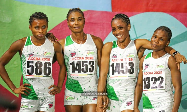 Nigeria's women's relay team at the 2026 African Athletics Championships