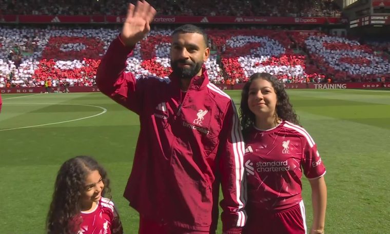 Mohamed Salah flagged by his daughters ahead of his last Premier League game with Liverpool on Sunday, May 24, 2026.