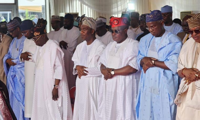 President Bola Tinubu, other dignitaries observe Eid prayers in Lagos