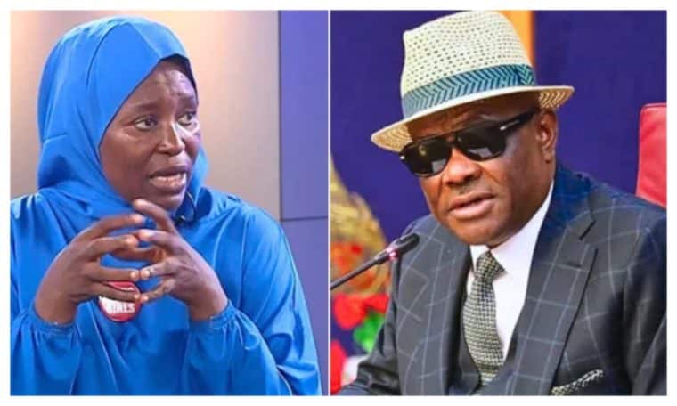 Human RIghts activisit, Aisha Yesufu and FCT Minister, Nyesom Wike