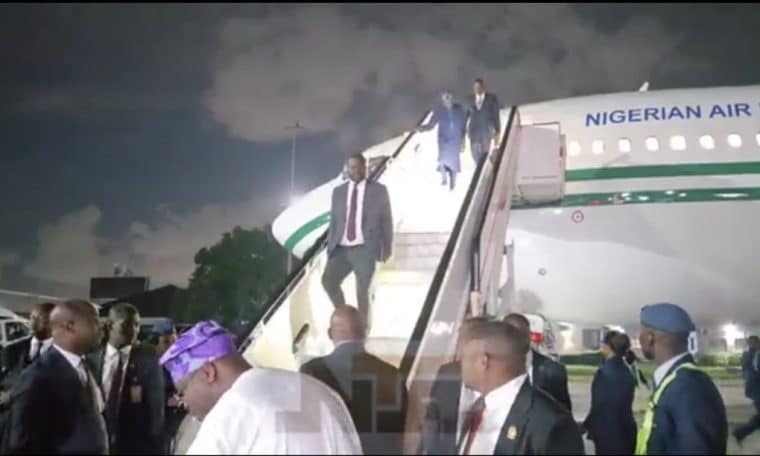 File Photo: Bola Ahmed Tinubu arrives Lagos State