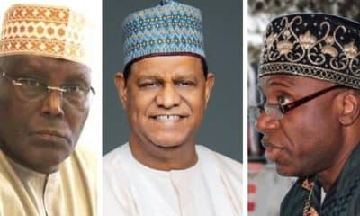 L-R ADC Chieftains, Atiku Abubakar, Mohammed Hayatu-Deen and Rotimi Amaechi