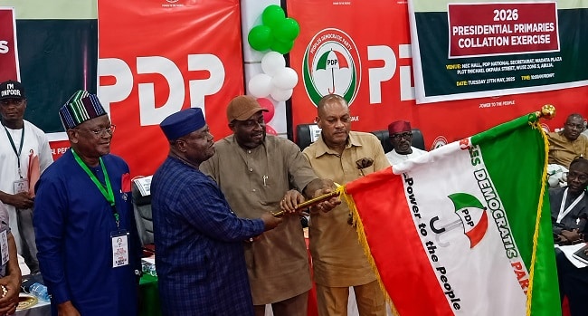 Sandy Onor handed PDP flag as 2027 presidential candidate
