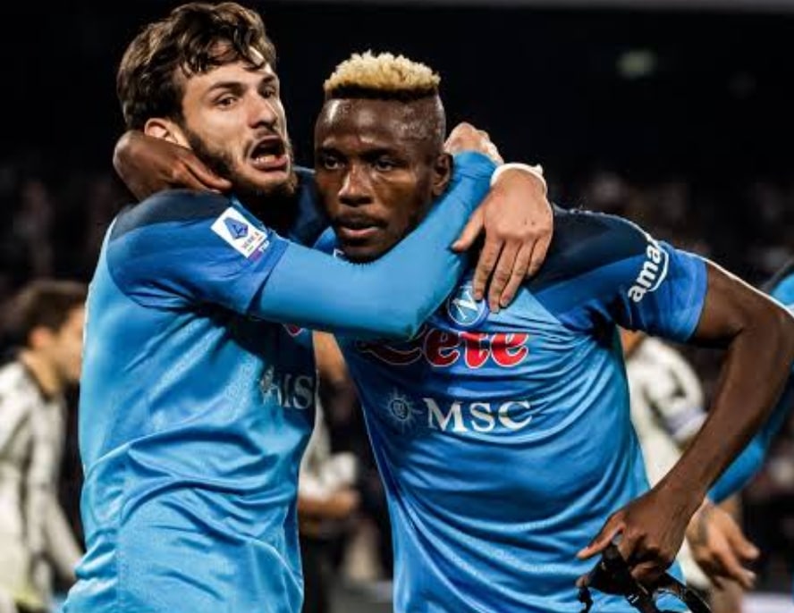 File photo of Victor Osimhen and Khvicha Kvaratskhelia during their time together at Napoli.